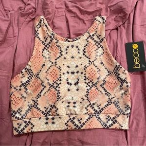 Becco Snakeskin High Neck Sports Bra no tags